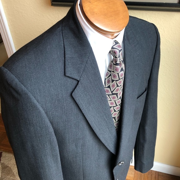 Dark Charcoal Gray Evan-Picone Men’s Wool … - Picture 4 of 11